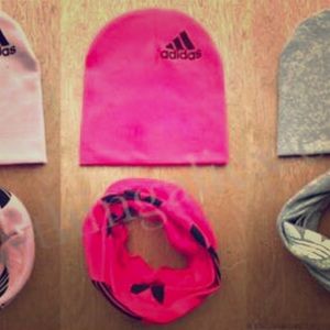 Kids Adidas hat and tube scarf